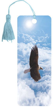 Закладка для книг 3D, BRAUBERG, объемная c движением "Орел", с декоративным шнурком-завязкой, 125750