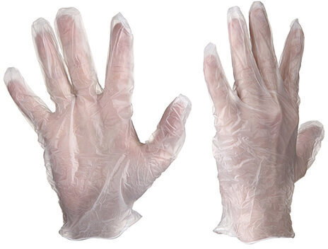 Перчатки виниловые, КОМПЛЕКТ 5 пар (10 шт.), неопудренные, размер M (средний), белые, PACLAN, 407540