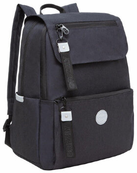 Рюкзак GRIZZLY школьный, укрепленная спинка, 2 отделения, для девочек, CLASSIC BLACK, 39х33х14 см, RXL-325-1/3