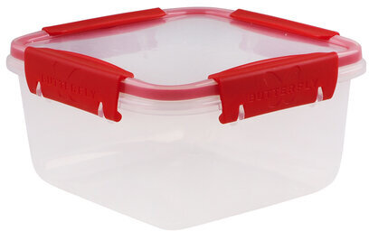 Контейнер с крышкой пищевой 1,2 л герметичный, BUTTERFLY, ланч бокс, 8,5х15,6х15,6 см, прозрачный, 7840699, 437840665