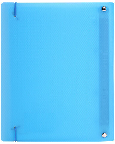 Тетрадь на кольцах А5 175х220 мм, 120 л., пластик, с резинкой, BRAUBERG, Синий, 404617