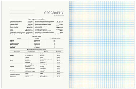 Тетрадь предметная "КЛАССИКА SCIENCE" 48 л., обложка картон, ГЕОГРАФИЯ, клетка, подсказ, BRAUBERG, 404810