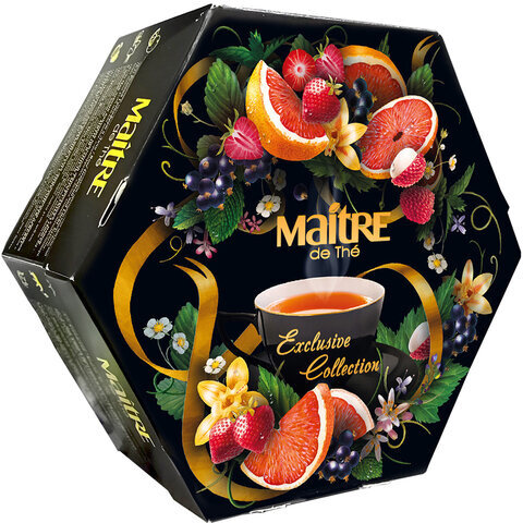 Чай MAITRE (Мэтр) "de The Exclusive Collection", набор, 12 видов, 60 пакетиков в конвертах по 2 г, бак301