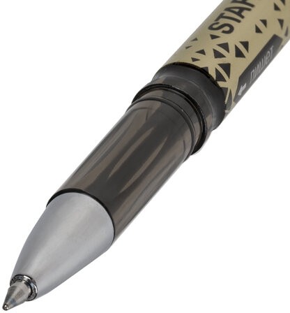 Ручка стираемая гелевая STAFF "College GP-200", ЧЕРНАЯ, хромированные детали, узел 0,5 мм, линия письма 0,35 мм, 142495