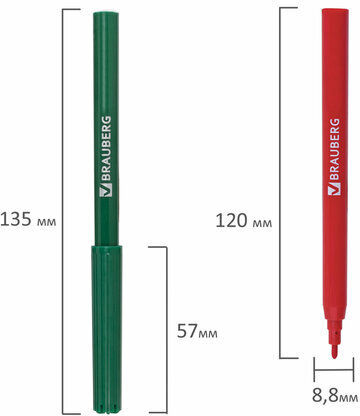 Фломастеры BRAUBERG "Wonderful butterfly", 12 цветов, вентилируемый колпачок, пласт. упаковка, увеличенный срок службы, 150522