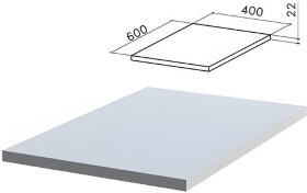 Крышка для тумбы приставной &quot;Монолит&quot;, 400х600х22 мм, серый, ТМ02.11