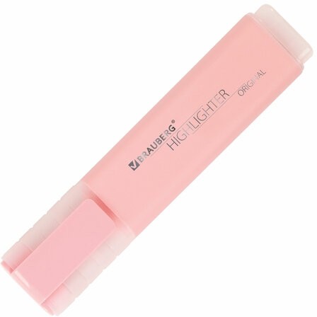 Текстовыделитель BRAUBERG "ORIGINAL PASTEL", ПАСТЕЛЬНЫЙ РОЗОВЫЙ, линия 1-5 мм, 151693