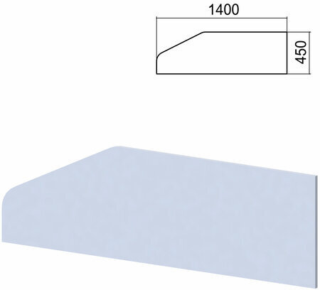 Экран-перегородка к столам "Арго", шириной 1400 мм, серый