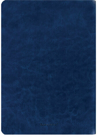 Тетрадь 60 л. в клетку обложка гладкий кожзам, сшивка, B5 (179х250мм), ТЕМНО-СИНИЙ, BRAUBERG VIVA, 403897