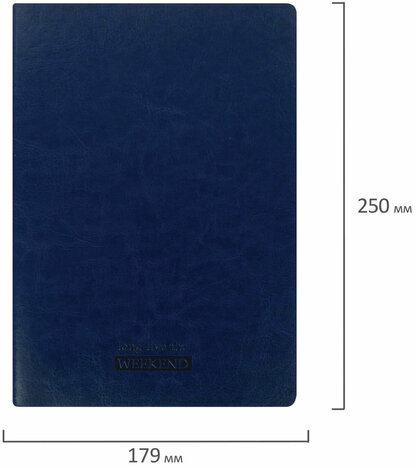 Тетрадь 60 л. в клетку обложка гладкий кожзам, сшивка, B5 (179х250мм), ТЕМНО-СИНИЙ, BRAUBERG VIVA, 403897