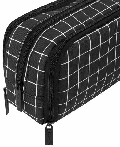 Пенал-органайзер BRAUBERG, 2 откидные планки, полиэстер, 23x9х7 см, "Checkered", 272316