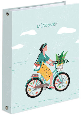 Тетрадь на кольцах А5 165х215 мм, 120 л., твердый картон, клетка, BRAUBERG, &quot;Discover&quot;, 404085