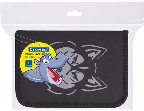 Пенал BRAUBERG, 1 отделение, полиэстер, 21х14 см, "Husky", 271532