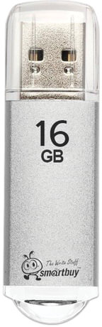Флеш-диск 16 GB, SMARTBUY V-Cut, USB 2.0, металлический корпус, серебристый, SB16GBVC-S