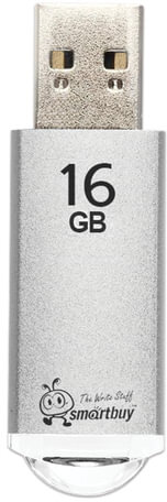 Флеш-диск 16 GB, SMARTBUY V-Cut, USB 2.0, металлический корпус, серебристый, SB16GBVC-S