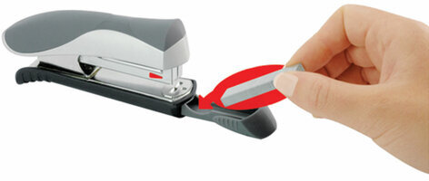 Степлер №24/6, 26/6 MAPED "Ergologic", до 25 листов, с контейнером для скоб, серебристо-бирюзовый, 352513
