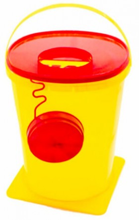 Контейнер для сбора отходов острого инструмента, 5 л, КОМПЛЕКТ 50 шт., желтый (класс Б), СЗПИ