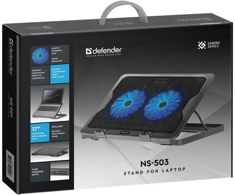 Подставка для ноутбука DEFENDER NS-503, 17", 2 USB, 2 вентилятора, 29503