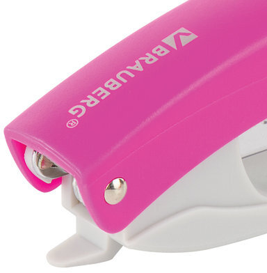 Степлер №10 BRAUBERG "Original", до 12 листов, с антистеплером, розовый, 227767