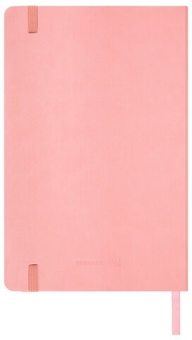Скетчбук, слоновая кость 140 г/м2 130х210 мм, 80 л., КОЖЗАМ, резинка, BRAUBERG ART CLASSIC, пастель розовый, 116878
