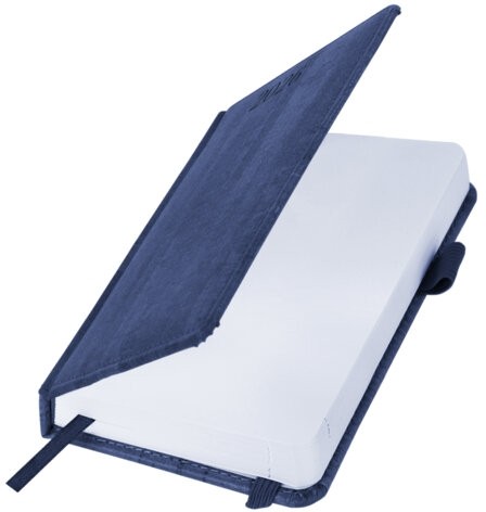 Ежедневник датированный 2026 МАЛЫЙ ФОРМАТ 100х150 мм, А6, BRAUBERG "Wood", под кожу, синий, 117264