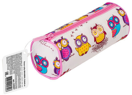 Пенал-тубус BRAUBERG, с эффектом Soft Touch, мягкий, "Owls", 22х8 см, 229007