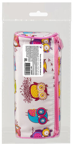 Пенал-тубус BRAUBERG, с эффектом Soft Touch, мягкий, "Owls", 22х8 см, 229007