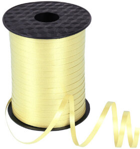 Лента упаковочная декоративная для шаров и подарков, 5 мм х 500 м, желтая, ЗОЛОТАЯ СКАЗКА, 591810