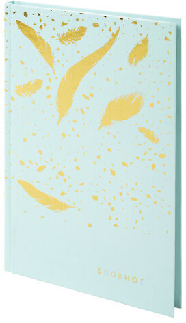 Блокнот (135х206 мм) А5 STAFF, 80 л., твердый, тиснение фольгой, &quot;Пёрышки&quot;, 111610