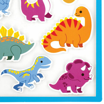 Наклейки обучающие тематические из EVA "Динозавры", 20х40 см, многоразовые, ЮНЛАНДИЯ, 663772
