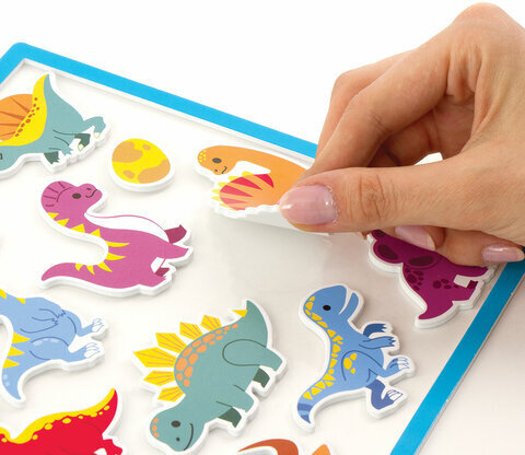 Наклейки обучающие тематические из EVA "Динозавры", 20х40 см, многоразовые, ЮНЛАНДИЯ, 663772
