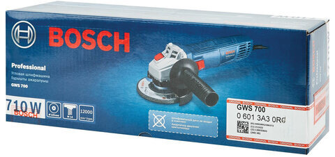 Машина шлифовальная угловая, 710 Вт, диск 125 мм, 12000 об./мин, BOSCH GWS 700 PROFESSIONAL 06013A30R0