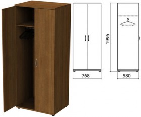 Шкаф для одежды &quot;Этюд&quot;, 768х580х1996 мм, орех (КОМПЛЕКТ)