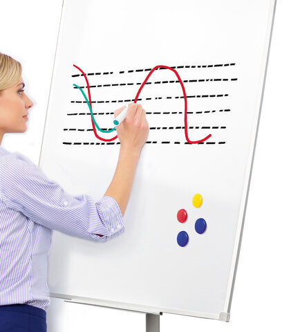 Доска-флипчарт магнитно-маркерная 70х100 см, передвижная, на роликах, Польша, BRAUBERG Extra, 237725