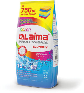 Стиральный порошок автомат 15 кг LAIMA PROFESSIONAL Color, для всех типов тканей, 605572