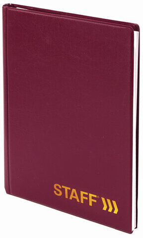 Телефонная книжка А5 (160х204 мм), STAFF, ПВХ, на евроспирали, 80 л., вырубной алфавит, бордовая, 120927