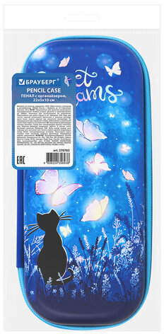 Пенал BRAUBERG, 1 отделение, 1 откидная планка, EVA, 22х10х5 см, "Sweet dreams", 270703