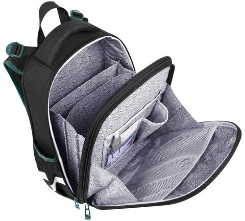 Ранец BRAUBERG PREMIUM, 2 отделения, с брелком, "Space mission", LED ЛАМПОЧКИ, 38х29х16 см, 270599