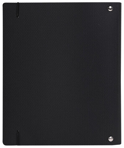 Тетрадь на кольцах А5 175х220 мм, 120 л., пластик, с резинкой, BRAUBERG, Черный, 404618