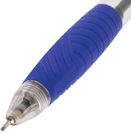 Ручка шариковая масляная автоматическая с грипом BRAUBERG "Jet", СИНЯЯ, узел 0,7 мм, линия письма 0,35 мм, 142132