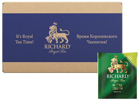 Чай RICHARD "Royal Green", зеленый, 200 пакетиков в конвертах по 2 г, 100183