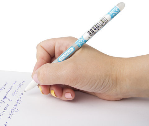 Ручка стираемая гелевая ПИФАГОР, СИНЯЯ, корпус двухцветный, узел 0,5 мм, линия письма 0,35 мм, 142496