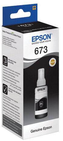 Чернила EPSON 673 (T6731) для СНПЧ Epson L800/L805/L810/L850/L1800, черные, ОРИГИНАЛЬНЫЕ, C13T67314A