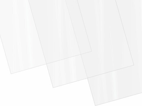 Обложки пластиковые для переплета БОЛЬШОЙ ФОРМАТ А3, КОМПЛЕКТ 100 шт., 200 мкм, прозрачные, ОФИСМАГ, 531446
