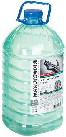 Антисептик-гель для рук спиртосодержащий (70%) 5 л MANUFACTOR, дезинфицирующий, N30858