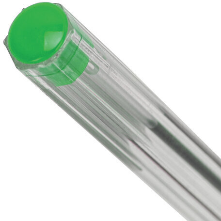 Ручка шариковая STAFF "Basic Budget BP-04", ЗЕЛЕНАЯ, линия письма 0,5 мм, с штрихкодом, 143871