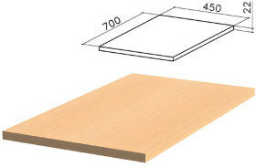 Крышка для тумбы приставной (код 640144, 640147) &quot;Монолит&quot;, 450х700х22 мм, бук бавария, ТМ03.1