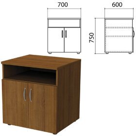 Тумба для оргтехники &quot;Этюд&quot;, 700х600х750 мм, 2 двери, полка, орех, 400020-190