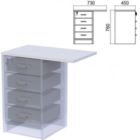 Крышка для тумбы приставной (АТ-05) "Арго", 730х450х22 мм, серый