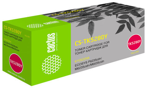 Картридж лазерный CACTUS (CS-TK5280Y) для Kyocera P6235cdn / M6235cidn / M6635cidn, желтый, ресурс 11000 страниц